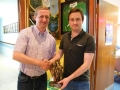 Colm receiving award for 400 appearances from Club President John Cronin