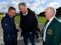 John Delaney, CEO, FAI, with club officials, Shane Markham, Underage Committee, Ballingarry AFC and John Clancy, Vice-chairman, Ballingarry AFC, during the FAI Club Mark Presentation at Ballingarry AFC, Limerick.