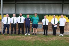 Members of Ballingarry AFC committee with Barry McGann of the FAI.