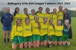 U16A Girls League Winners 2021/2022