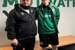 Hibernian FC academy head Steve Kean and Ballingarry AFC’s Eoin Lynch