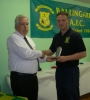 Eoin Kennedy receives 50 goal award from Moss Doody