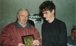 Padraig Forde receives his award from Club President Moss MacAuliffe on scoring his 50th competitive goal for the club against Villa Rovers A. Taken 6th November 1994.