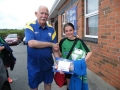 Dawn O'Shaughnessy gets her cert from Coach Pat Halpin.
