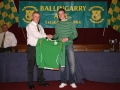 Republic of Ireland Under 16 International Anthony Forde presenting one of his Ireland  jerseys to John Clancy.