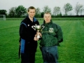 The victorious Ballingarry AFC Youth team managers, John Cronin and James Clancy, pictured with the cup.